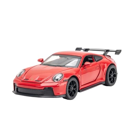 Druckguss 1:32 for Porsche 911 Macan Cayenne Simulation Legierung Automodell Sound Und Licht Pullback-Auto Vollständig Geöffnete Tür Fahrzeugmodell(911 Red) von EXYFRUX
