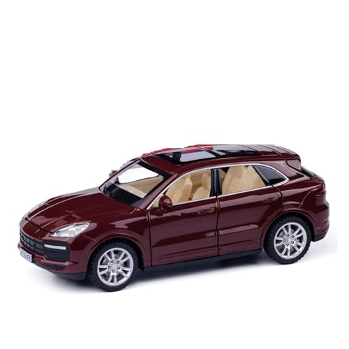 Druckguss 1:32 for Porsche 911 Macan Cayenne Simulation Legierung Automodell Sound Und Licht Pullback-Auto Vollständig Geöffnete Tür Fahrzeugmodell(Cayenne Brown) von EXYFRUX