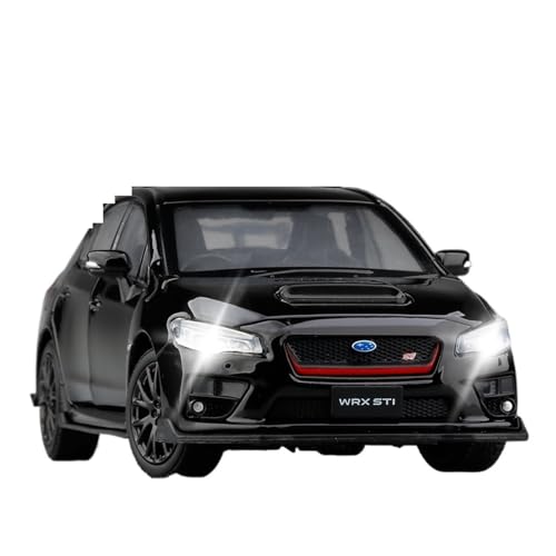 Druckguss 1:32 for Subaru STI Sound Und Licht Legierung Auto Simulation Realistische Stoßdämpfung Lenkung Fahrzeug Modell Ornamente(Black) von EXYFRUX