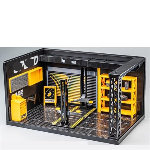 Druckguss 1:42 for Ford Mustang GT DIY Modifizierte Version Reparaturwerkstatt Simulation Legierung Automodell Miniatur Fahrzeugmodell(1:24 Scene with Display Box) von EXYFRUX