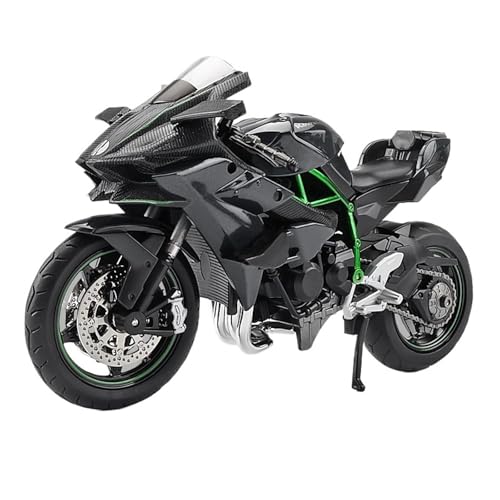 Druckguss 1:6 1:9 1:12 for Kawasaki H2R H2 Legierung Motorrad Modell Simulation Zündung Starten Sound Und Licht Proportional Fahrzeug Modell(1:12 H2R) von EXYFRUX