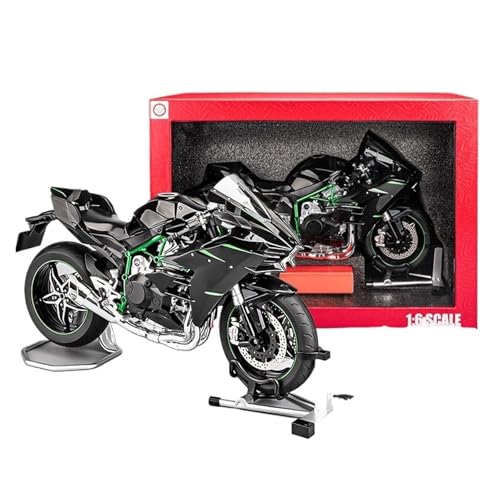 Druckguss 1:6 1:9 1:12 for Kawasaki H2R H2 Legierung Motorrad Modell Simulation Zündung Starten Sound Und Licht Proportional Fahrzeug Modell(1:6 H2) von EXYFRUX