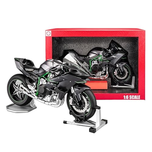 Druckguss 1:6 1:9 1:12 for Kawasaki H2R H2 Legierung Motorrad Modell Simulation Zündung Starten Sound Und Licht Proportional Fahrzeug Modell(1:6 H2R) von EXYFRUX