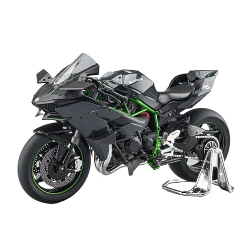 Druckguss 1:6 1:9 1:12 for Kawasaki H2R H2 Legierung Motorrad Modell Simulation Zündung Starten Sound Und Licht Proportional Fahrzeug Modell(1:9 H2R) von EXYFRUX