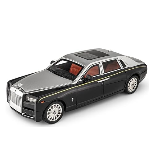Druckguss Großes 1:18 for Rolls-Royce Phantom Legierungsautomodell Simulation Ton Und Licht Pullback Vollständig Geöffnetes Türfahrzeugmodell(Black and Silver) von EXYFRUX