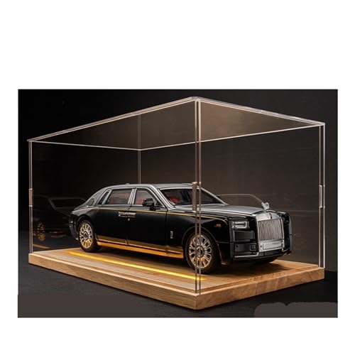 Druckguss Großes 1:18 for Rolls-Royce Phantom Legierungsautomodell Simulation Ton Und Licht Pullback Vollständig Geöffnetes Türfahrzeugmodell(Black and Silver with Base) von EXYFRUX