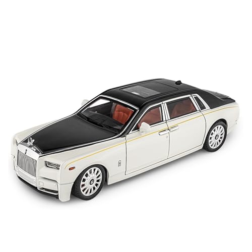 Druckguss Großes 1:18 for Rolls-Royce Phantom Legierungsautomodell Simulation Ton Und Licht Pullback Vollständig Geöffnetes Türfahrzeugmodell(White and Black) von EXYFRUX