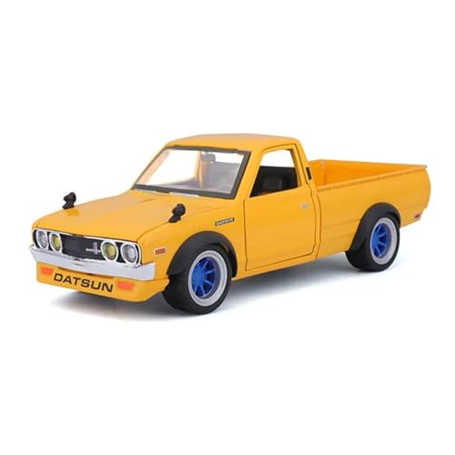 Druckguss Simulation 1:24 for Datsun 620 Pick-up Automodell Aus Druckgusslegierung, Statisches Modell Im Maßstab 1:24, Exquisite Sammlung, (Yellow) von EXYFRUX