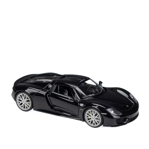 EXYFRUX Druckguss 1/24 for Porsche 918 911 Turbo 356A Speedster Legierung Cabrio Automodell Vollständig Geöffnete Tür Fahrzeugmodell Dekoration(918 Black) von EXYFRUX
