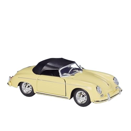 EXYFRUX Druckguss 1/24 for Porsche 918 911 Turbo 356A Speedster Legierung Cabrio Automodell Vollständig Geöffnete Tür Fahrzeugmodell Dekoration(Speedster Drophead Yellow) von EXYFRUX