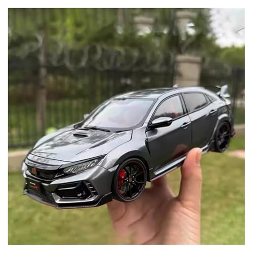 EXYFRUX Druckguss 1:18 for Honda 2021 Civic Type R FK8 Legierung Auto Modell Simulation Vollständig Geöffnet Miniatur Fahrzeug Modell Dekoration(Chrome) von EXYFRUX