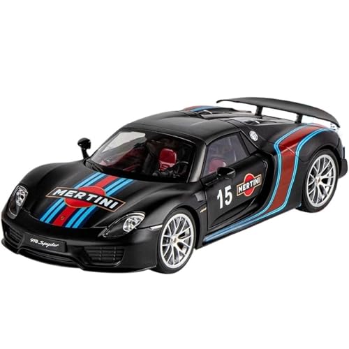 EXYFRUX Druckguss 1:18 for Porsche 918 Martini Supercars Diecast Legierung Auto Modell Miniatur Simulation Fahrzeug Modell Ornamente(Black) von EXYFRUX