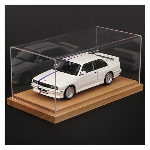 EXYFRUX Druckguss 1:24 for BMW M3 E30 Vintage 3er-Serie Legierung Sportwagen Modellsammlung Simulation Vollständig Geöffnete Tür Miniatur-Fahrzeugmodell(White with Base) von EXYFRUX