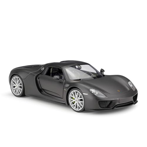 EXYFRUX Druckguss 1:24 for Porsche 911 GT3 RS Spyder Carrera Sportwagen Legierung Automodell Simulation Vollständig Offene Tür Miniaturfahrzeugmodell(918 Spyder Black) von EXYFRUX