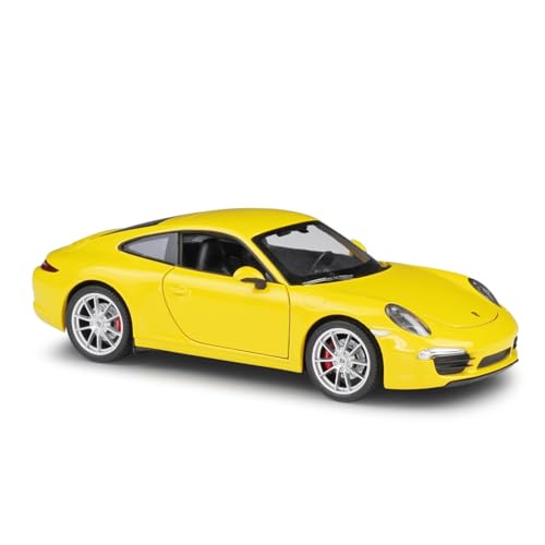 EXYFRUX Druckguss 1:24 for Porsche 911 GT3 RS Spyder Carrera Sportwagen Legierung Automodell Simulation Vollständig Offene Tür Miniaturfahrzeugmodell(Carrera S Yellow) von EXYFRUX