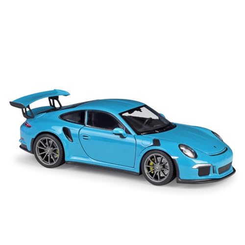 EXYFRUX Druckguss 1:24 for Porsche 911 GT3 RS Spyder Carrera Sportwagen Legierung Automodell Simulation Vollständig Offene Tür Miniaturfahrzeugmodell(GT3 RS Blue) von EXYFRUX