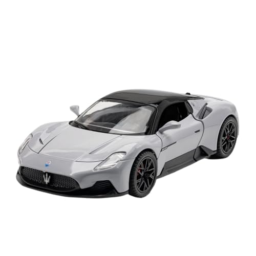 EXYFRUX Fahrzeuge aus Druckgusslegierung 1:32 1:22 for Maserati MC20 Sportwagen Druckguss-Legierung Automodelle Sound Und Licht Pull-Back Statisches Fahrzeugmodell Sammlerautos(1:22 Gray) von EXYFRUX