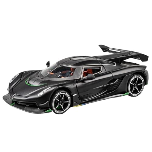 EXYFRUX Fertiges Modellauto Druckgusslegierung 1:24 for Koenigsegg Jesko ONE Simulationsautomodell Sound and Light Mini-Fahrzeugmodell Sammlung Präsentiert(Black) von EXYFRUX