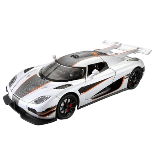 EXYFRUX Fertiges Modellauto Druckgusslegierung 1:24 for Koenigsegg Jesko ONE Simulationsautomodell Sound and Light Mini-Fahrzeugmodell Sammlung Präsentiert(NOE White) von EXYFRUX