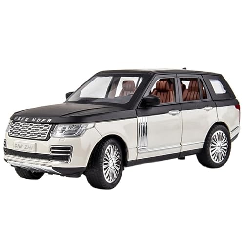 EXYFRUX Fertiges Modellauto Neu 1:24 for Range Rover Sport Legierung Auto Modell Simulation Statische Miniatur Fahrzeug Modell Dekoration(White) von EXYFRUX
