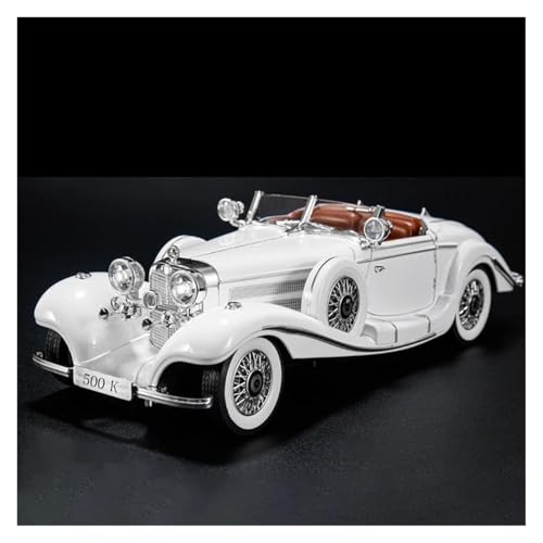 Fahrzeuge aus Druckgusslegierung 1:18 for Benz 500K Retro Classic Cars Legierung Druckguss Automodell Statische Simulation Fahrzeugmodell Sammeln Hobby Geben Sammlerautos(White) von EXYFRUX
