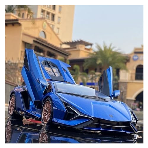 Fahrzeuge aus Druckgusslegierung 1:18 for Lamborghini SIAN FKP37 Legierung Druckguss Auto Modell Statische Simulation Fahrzeug Modell Sammeln Hobby Geben Sammlerautos(Blue) von EXYFRUX