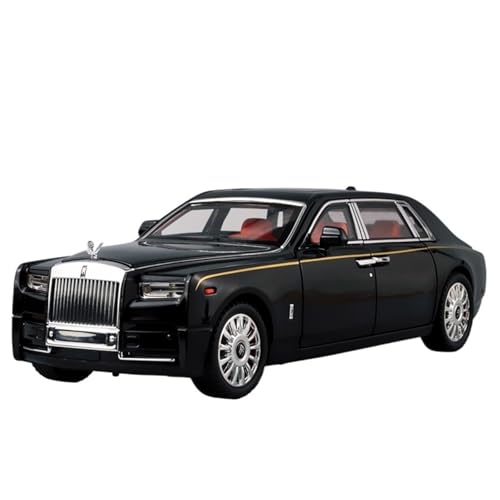 Fertiges Modellauto 1/18 for Rolls-Royce Phantom Legierung Automodell Simulation Sound Light Pull Back Fahrzeugmodell Dekorative Ornamente(Black) von EXYFRUX