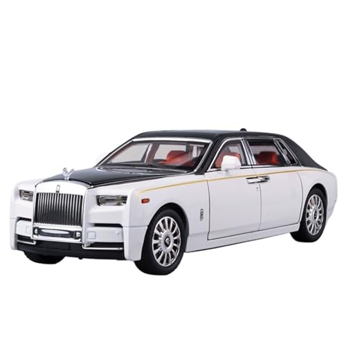 Fertiges Modellauto 1/18 for Rolls-Royce Phantom Legierung Automodell Simulation Sound Light Pull Back Fahrzeugmodell Dekorative Ornamente(White) von EXYFRUX