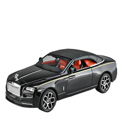 Fertiges Modellauto 1/24 for Rolls Royce Phantom Druckgusslegierung Automodell Miniatursimulation Fahrzeugmodell Dekorative Ornamente(Black) von EXYFRUX