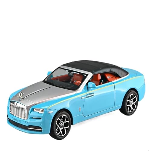 Fertiges Modellauto 1/24 for Rolls Royce Phantom Druckgusslegierung Automodell Miniatursimulation Fahrzeugmodell Dekorative Ornamente(Blue) von EXYFRUX