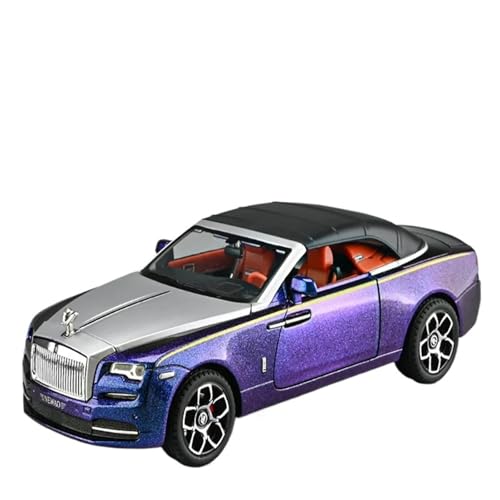 Fertiges Modellauto 1/24 for Rolls Royce Phantom Druckgusslegierung Automodell Miniatursimulation Fahrzeugmodell Dekorative Ornamente(Purple) von EXYFRUX