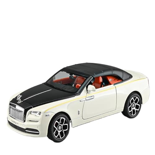Fertiges Modellauto 1/24 for Rolls Royce Phantom Druckgusslegierung Automodell Miniatursimulation Fahrzeugmodell Dekorative Ornamente(White) von EXYFRUX