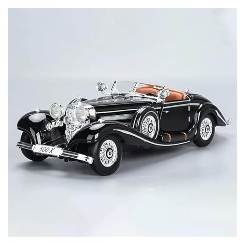 Fertiges Modellauto 1:18 for Benz Classic 1936 500K Druckgusslegierung Automodell Miniatursimulation Fahrzeugmodellsammlung(Black) von EXYFRUX