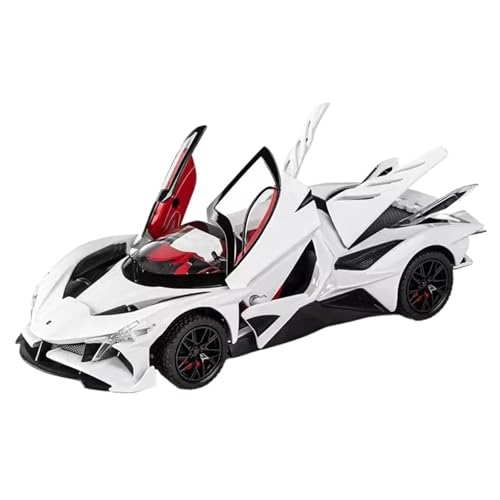 Fertiges Modellauto 1:24 for Apollo EVO Supercar Legierung Auto Modell Simulation Statische Miniatur Fahrzeug Modell Dekoration Sammlung(White) von EXYFRUX