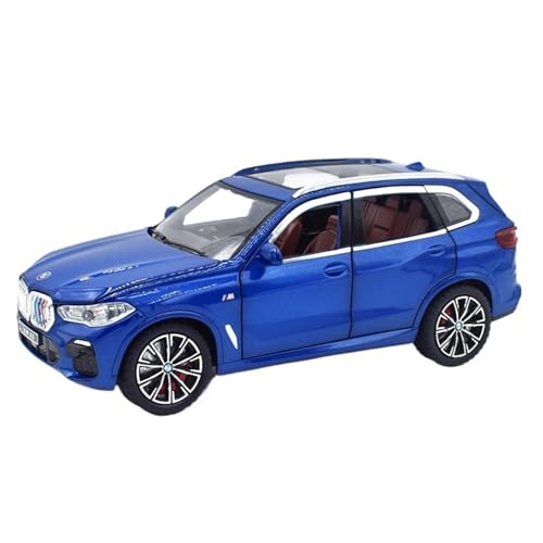 Fertiges Modellauto 1:24 for BMW X5 Luxus SUV Legierung Auto Modell Simulation Statische Miniatur Fahrzeug Modell Dekoration Sammlung(Blue) von EXYFRUX