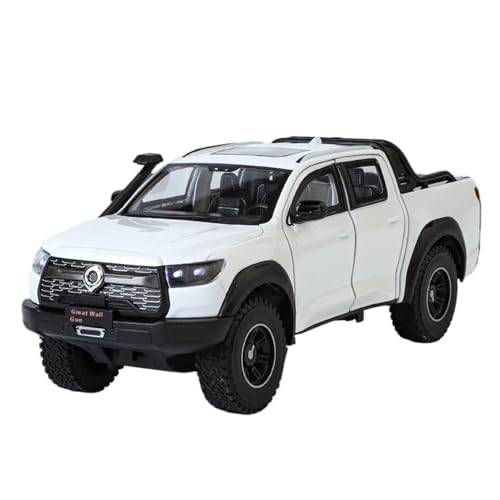 Fertiges Modellauto 1:24 for Great Wall Cannon SUV Legierung Auto Modell Simulation Sound Licht Pull Back Fahrzeug Modell Dekorative Ornamente(White) von EXYFRUX