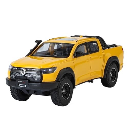 Fertiges Modellauto 1:24 for Great Wall Cannon SUV Legierung Auto Modell Simulation Sound Licht Pull Back Fahrzeug Modell Dekorative Ornamente(Yellow) von EXYFRUX