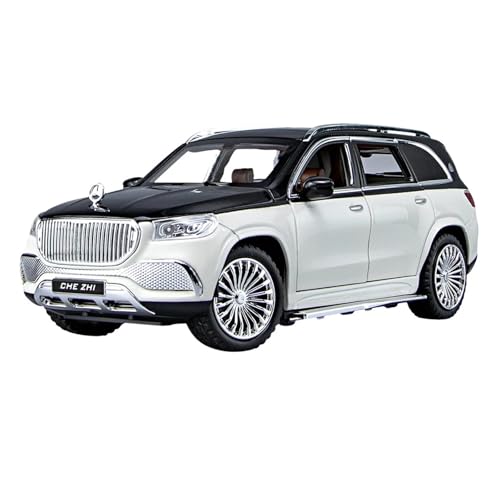 Fertiges Modellauto 1:24 for Maybach GLS600 Luxus SUV Legierung Auto Modell Simulation Statische Miniatur Fahrzeug Modell Dekoration Sammlung(White) von EXYFRUX