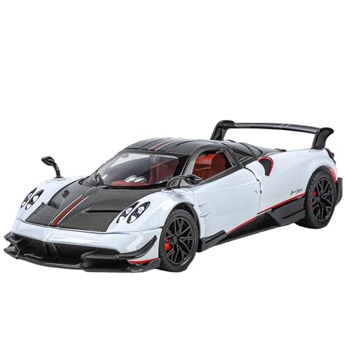 Fertiges Modellauto 1:24 for Pagani Huayra BC Sportwagen Druckgusslegierung Automodell Miniatursimulation Fahrzeugmodell Ornamente(White) von EXYFRUX