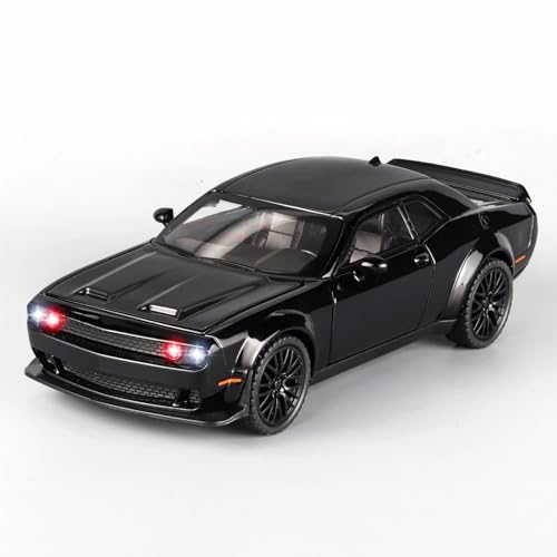 Fertiges Modellauto 1:32 for Dodge Challenger Hellcat Legierung Automodell Miniatur Simulation Fahrzeugmodell Dekorative Sammlung(Black) von EXYFRUX