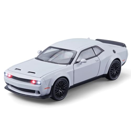 Fertiges Modellauto 1:32 for Dodge Challenger Hellcat Legierung Automodell Miniatur Simulation Fahrzeugmodell Dekorative Sammlung(Gray) von EXYFRUX