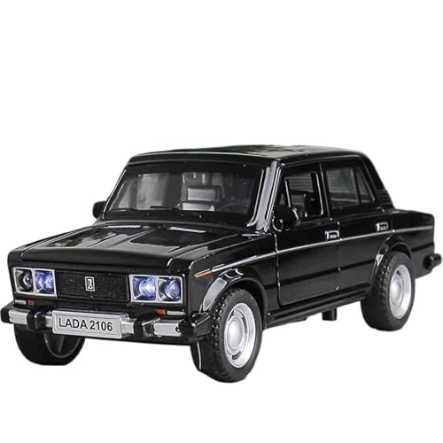 Fertiges Modellauto 1:32 for Lada 2106 Klassisches Automodell Aus Druckgusslegierung, Miniatursimulation, Fahrzeugmodell, Dekorative Sammlung(Black) von EXYFRUX