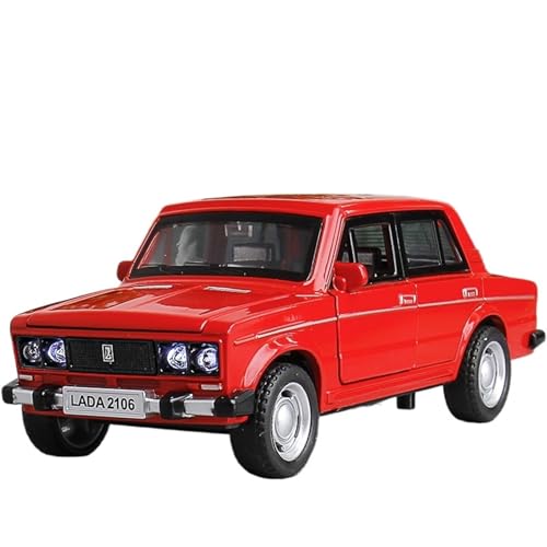 Fertiges Modellauto 1:32 for Lada 2106 Klassisches Automodell Aus Druckgusslegierung, Miniatursimulation, Fahrzeugmodell, Dekorative Sammlung(Red) von EXYFRUX
