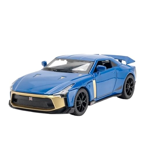 Fertiges Modellauto 1:32 for Nissan GTR 50 Sportwagen Druckgusslegierung Automodell Miniatursimulation Fahrzeugmodell Dekorative Ornamente(Blue) von EXYFRUX