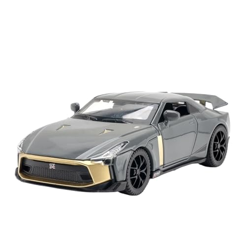 Fertiges Modellauto 1:32 for Nissan GTR 50 Sportwagen Druckgusslegierung Automodell Miniatursimulation Fahrzeugmodell Dekorative Ornamente(Gray) von EXYFRUX