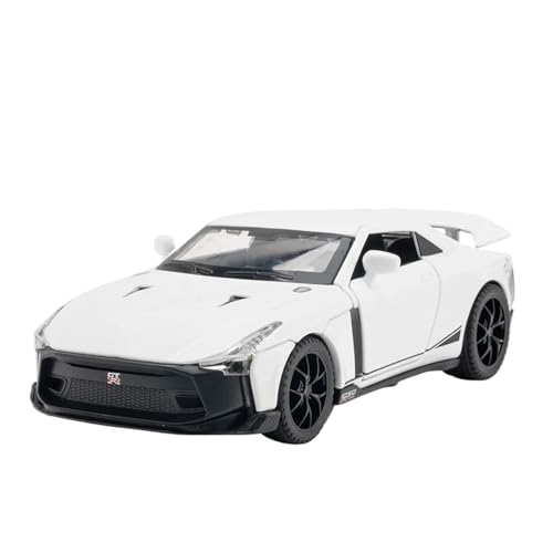 Fertiges Modellauto 1:32 for Nissan GTR 50 Sportwagen Druckgusslegierung Automodell Miniatursimulation Fahrzeugmodell Dekorative Ornamente(White) von EXYFRUX