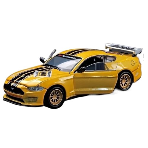 Fertiges Modellauto 1:42 for Ford Mustang GT 2018 Montage Modifikation Serie Legierung Diecast Auto Modell Muscle Racing Fahrzeug(Yellow) von EXYFRUX