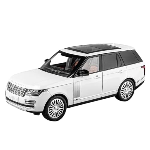 Fertiges Modellauto 11,2 Zoll 1/18 for Range Rover SUV Legierung Modellauto Großes Geländewagenmodell Dekoration Ornamente Sammlung(White) von EXYFRUX