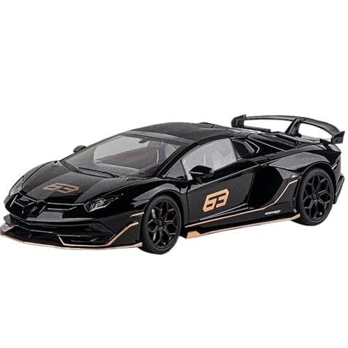 Fertiges Modellauto Druckgusslegierung 1:18 for Lamborghini Aventador SVJ Simulationsautomodell Sound and Light Mini-Fahrzeugmodell Sammlung Präsentiert(Black) von EXYFRUX