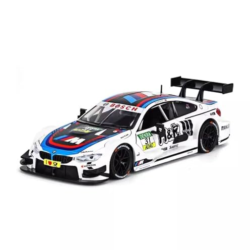 Fertiges Modellauto Druckgusslegierung 1:24 for BMW M4 DTM Simulationsautomodell Sound and Light Mini-Fahrzeugmodell Sammlung Präsentiert(White) von EXYFRUX